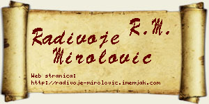Radivoje Mirolović vizit kartica